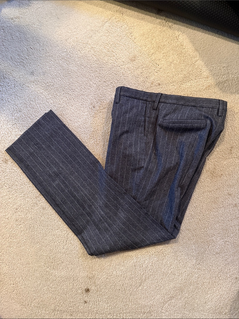 Paul Smith Men's Gray Wool Pinstripe Dress Pants